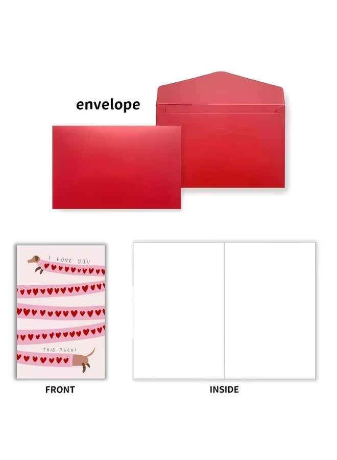 Kandid Cute Valentine's Card 1pc "I Love You Thisssss Much" (Dog) - Image 2